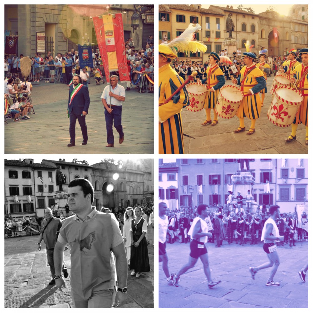 Alcuni momenti salienti della manifestazione elaborati con gli storici filtri vintage anghiaresi.